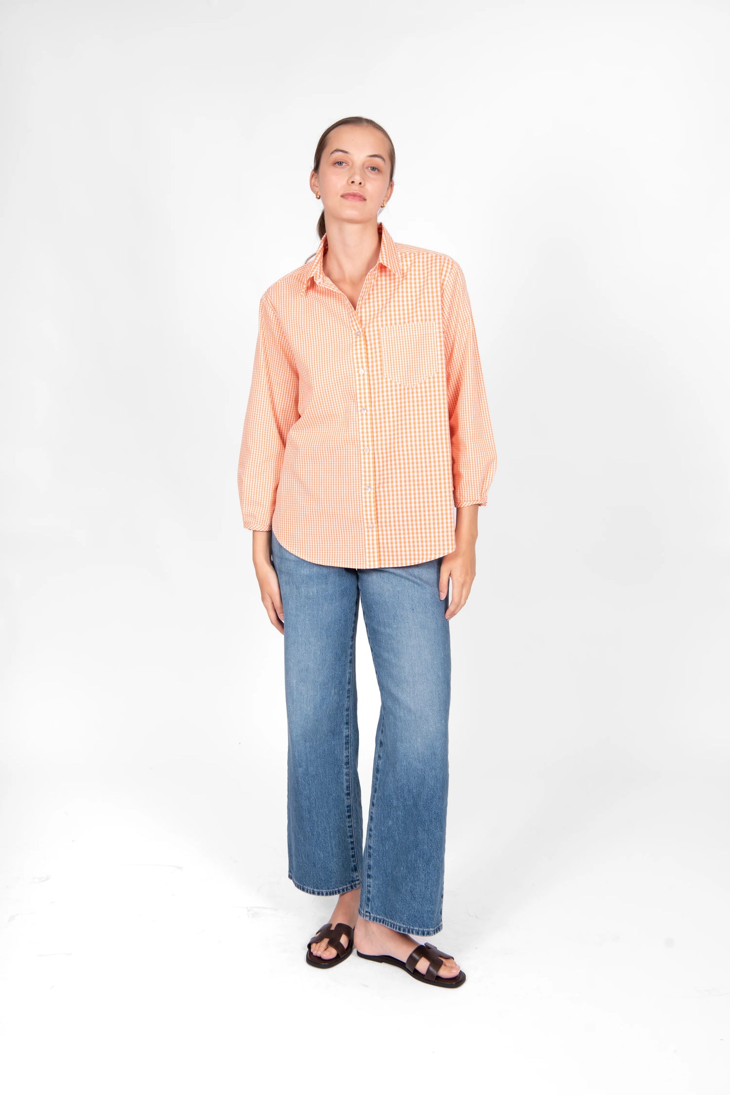 Bridge & Lord - Spliced Gingham Check Shirt ‘Clementine’