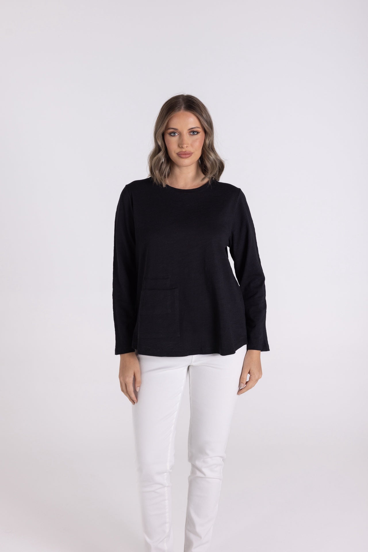 Two T’s - Crew 7/8 Sleeve Tee ‘Black’