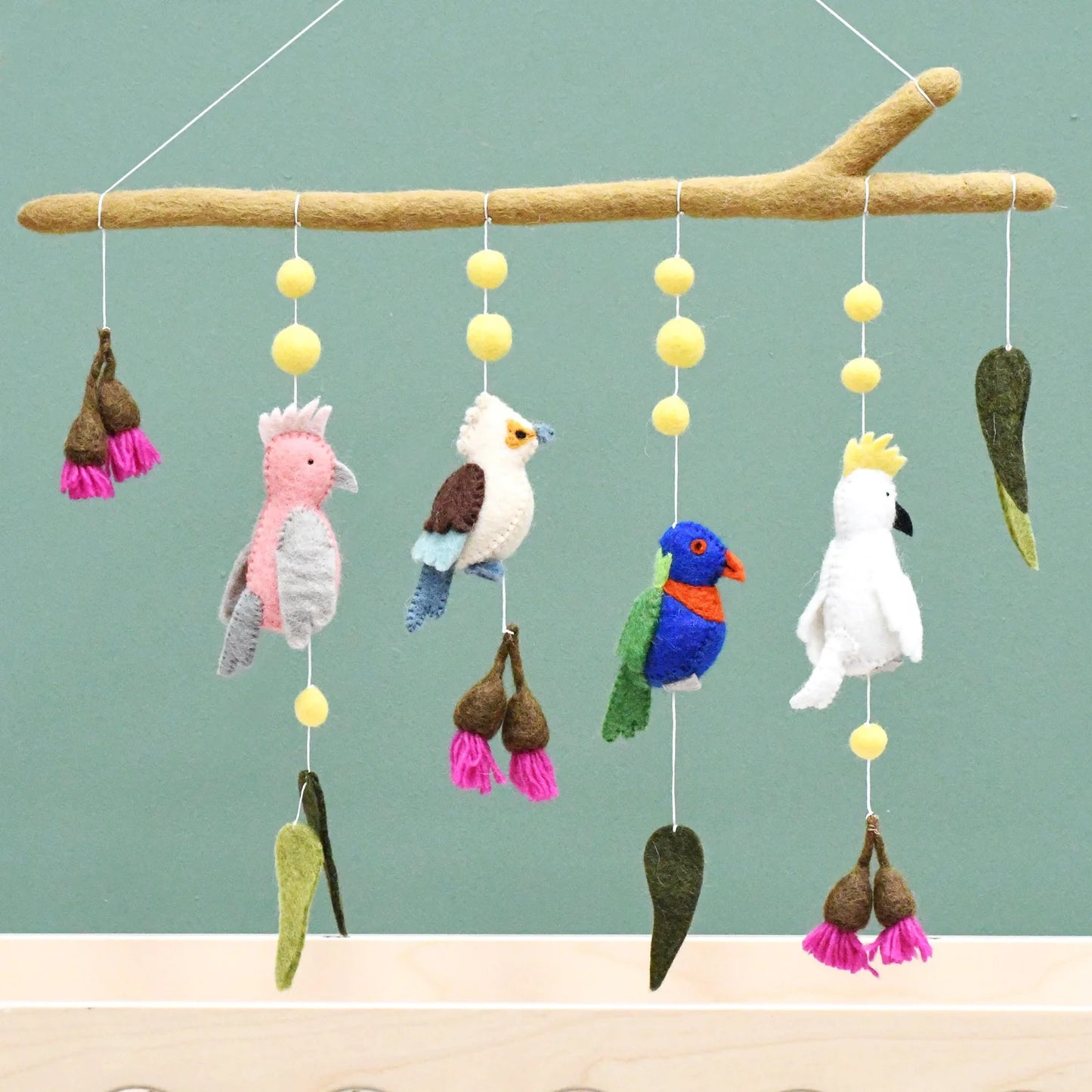 Tara Treasures - Australian Birds Felt Baby Nursery Hanging