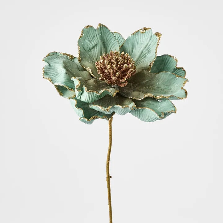 Vixen & Velvet - Glitter Edged Flower Stem ‘Seafoam Green’