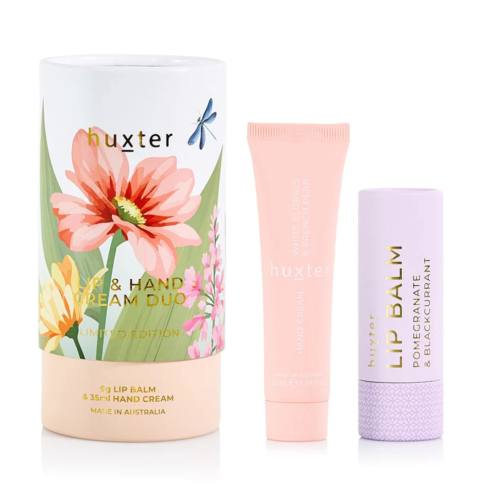 Huxter - Lip & Hand Cream Duo ‘White Florals & French Pear’