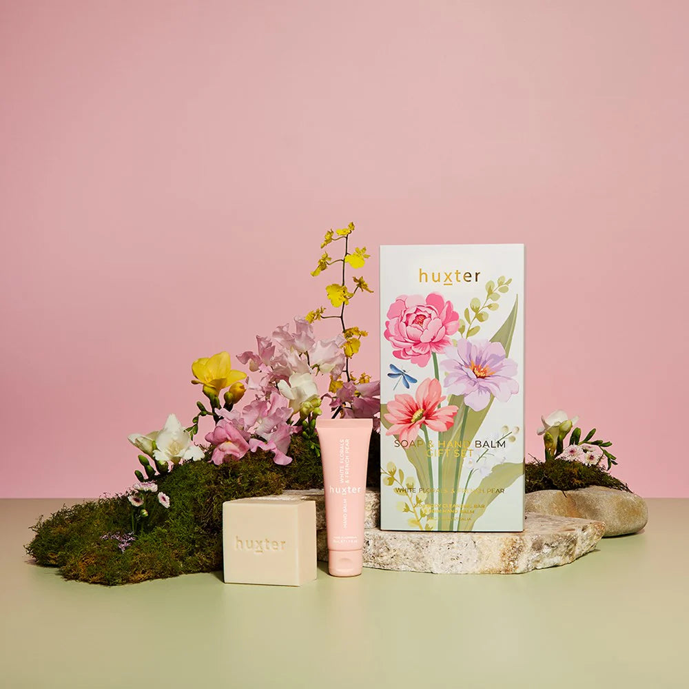 Huxter - Soap & Hand Balm Gift Set ‘White Florals & French Pear’