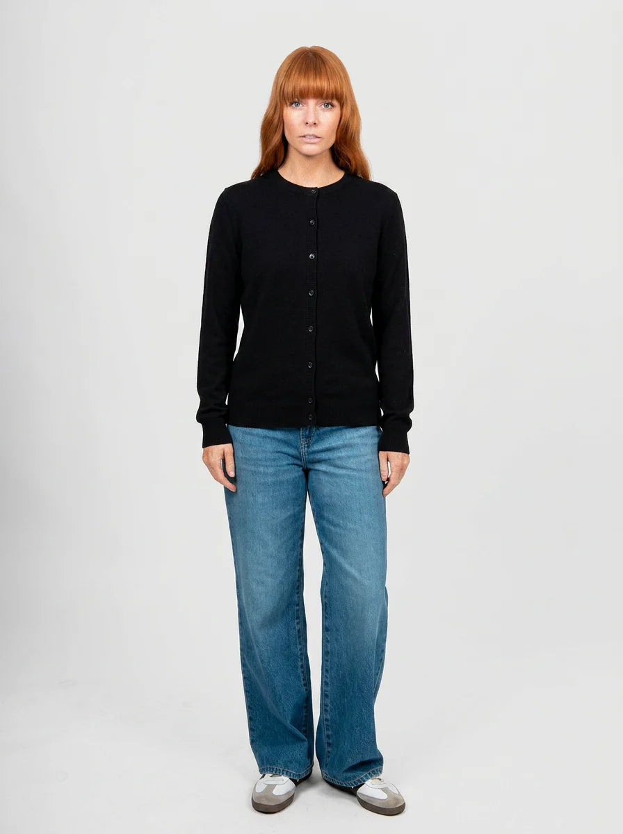 Bridge & Lord - Kate Crew Neck Cardigan ‘Black’