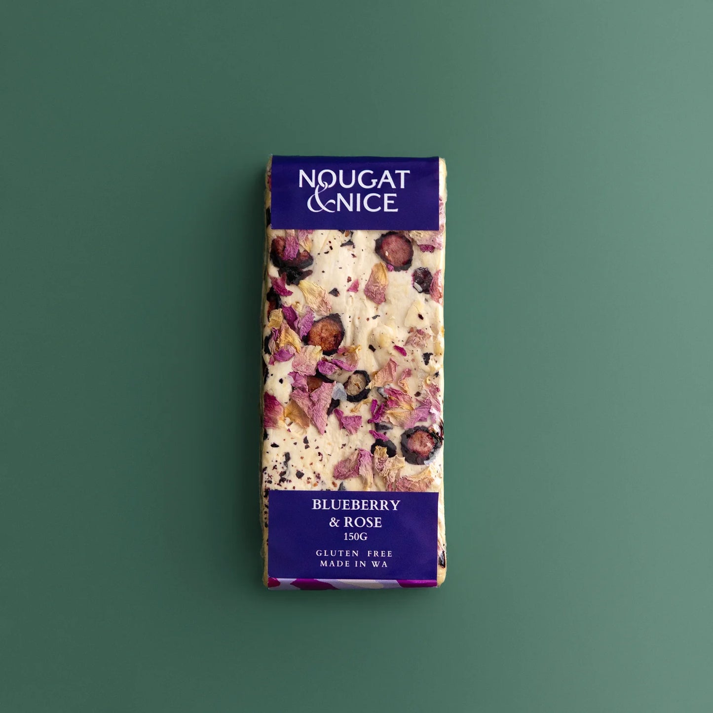 Nougat & Nice - Blueberry and Rose Block 150g