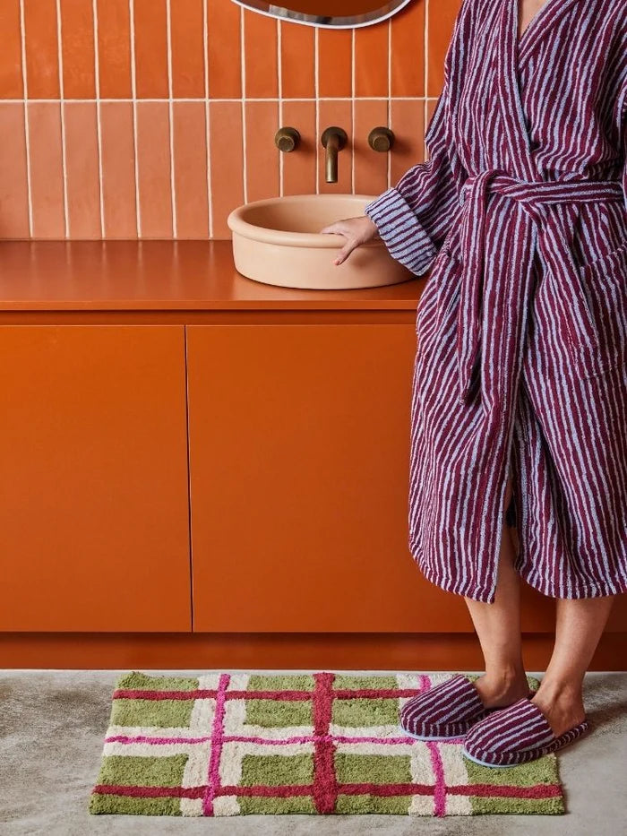 Mosey Me - Olive Plaid Bath Mat