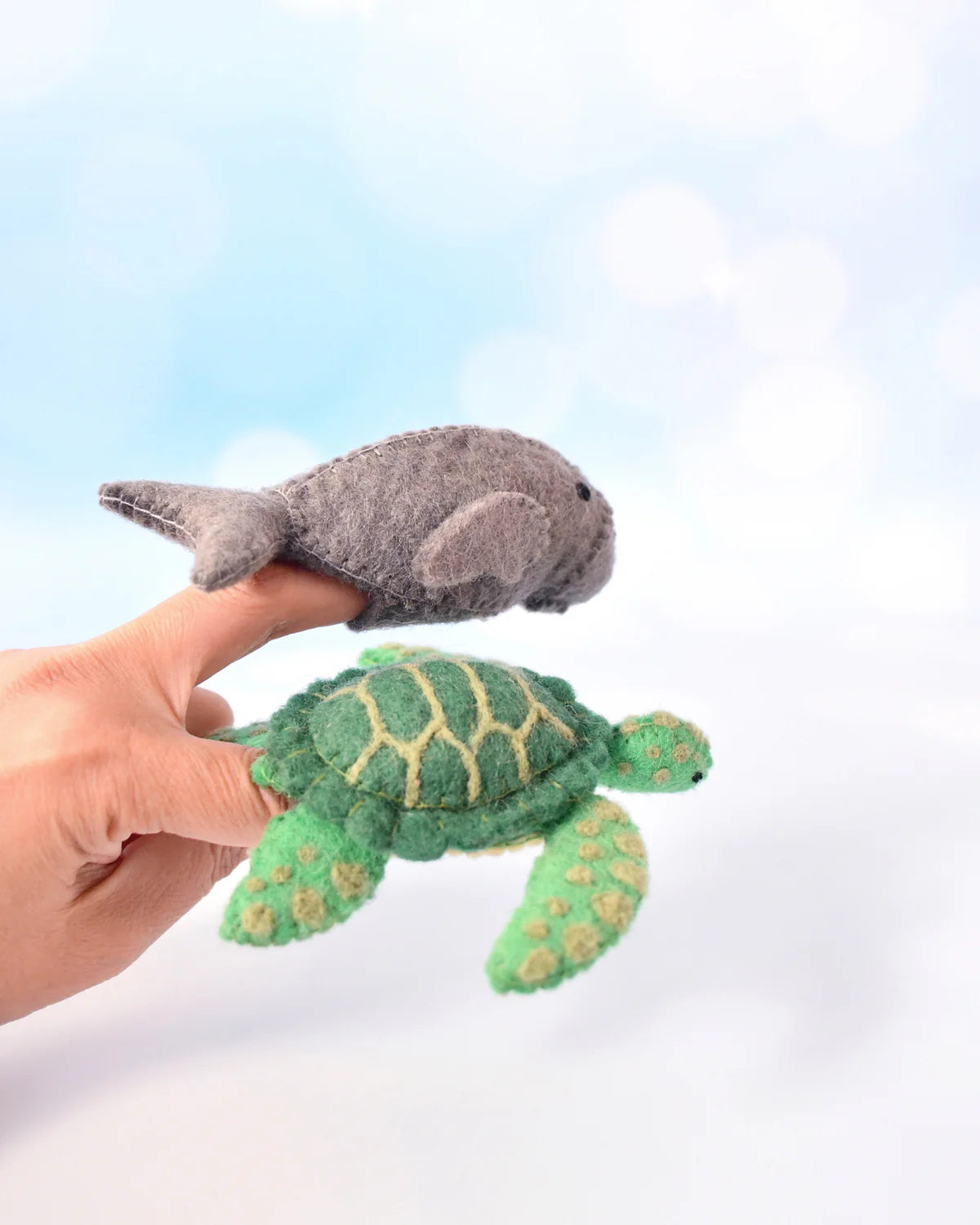 Tara Treasures - Sea Turtle & Dugong Finger Puppet Set