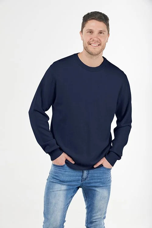 Bridge & Lord - Men’s Crew Neck Pullover (Merino Wool/Cashmere) ‘Navy’