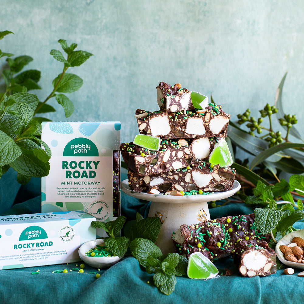 Pebbly Path - Mint Motorway Rocky Road 200g (Large Block)