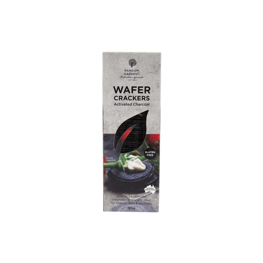 Random Harvest - Wafer Crackers Activated Charcoal 100g