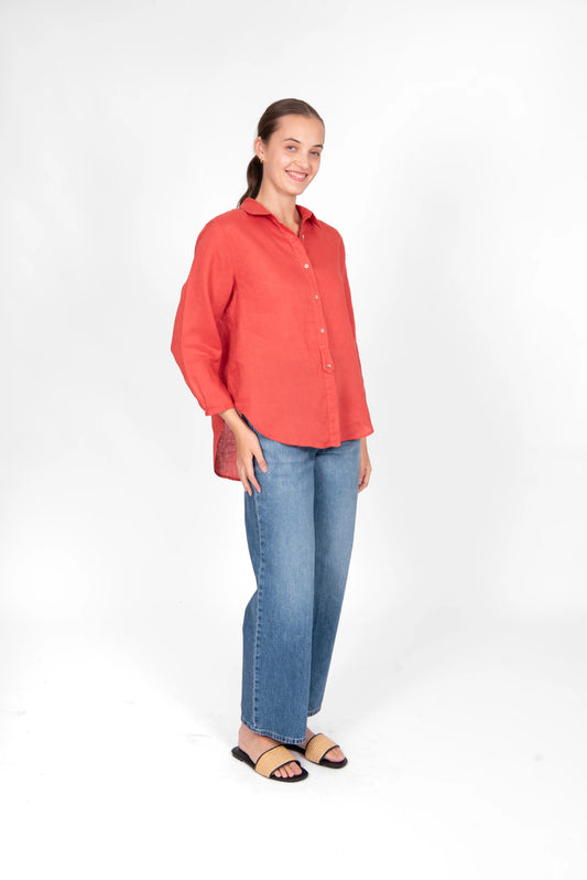 Bridge & Lord - Linen Shirt ‘Rust’