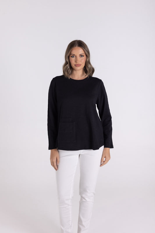 Two T’s - Crew 7/8 Sleeve Tee ‘Black’