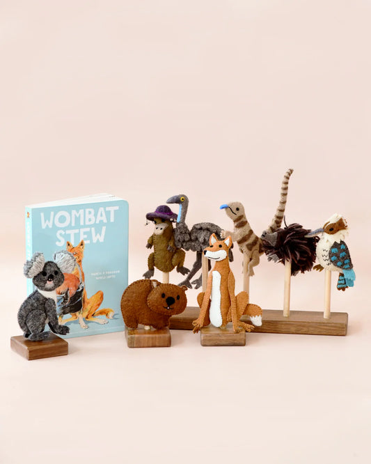 Tara Treasures - Wombat Stew Finger Puppet Set
