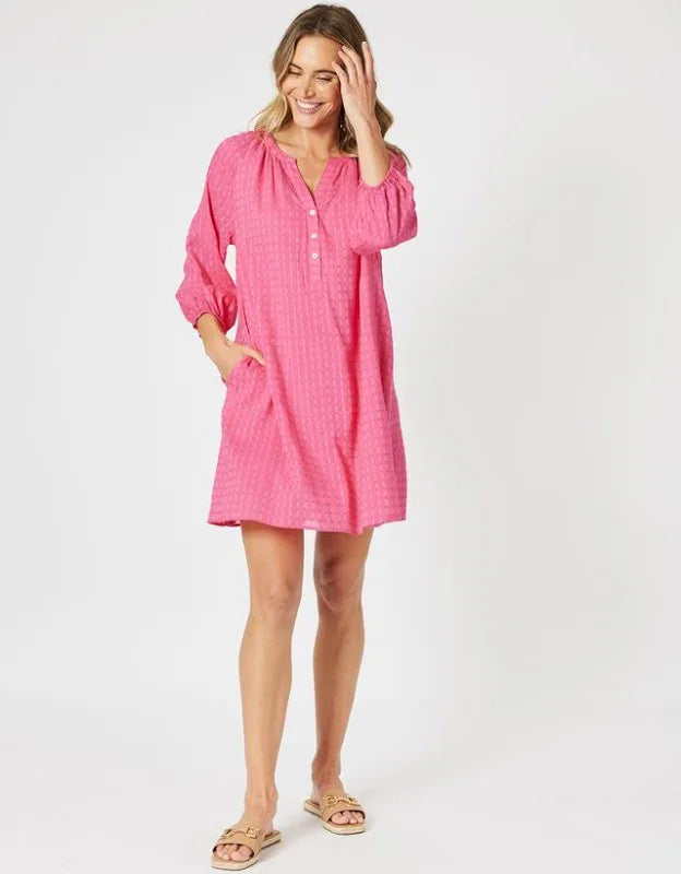 Gordon Smith - Mykonos Check Dress ‘Peony’