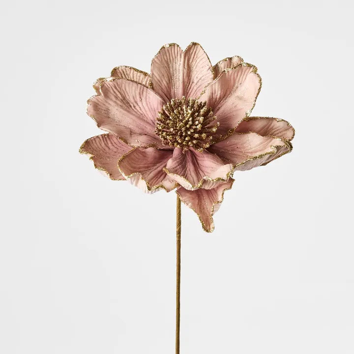 Vixen & Velvet - Glitter Edged Flower Stem ‘Pale Pink’