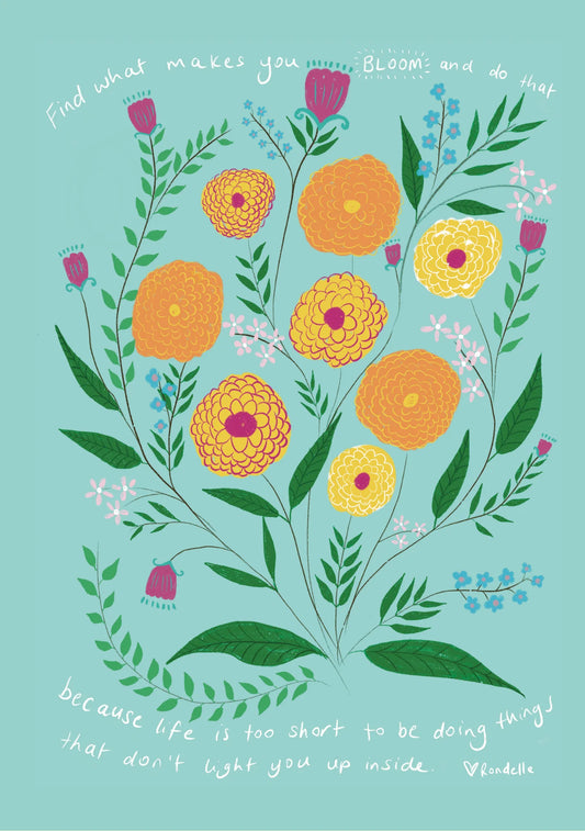 Rondelle Designs - Greeting Card Find What Makes You Bloom