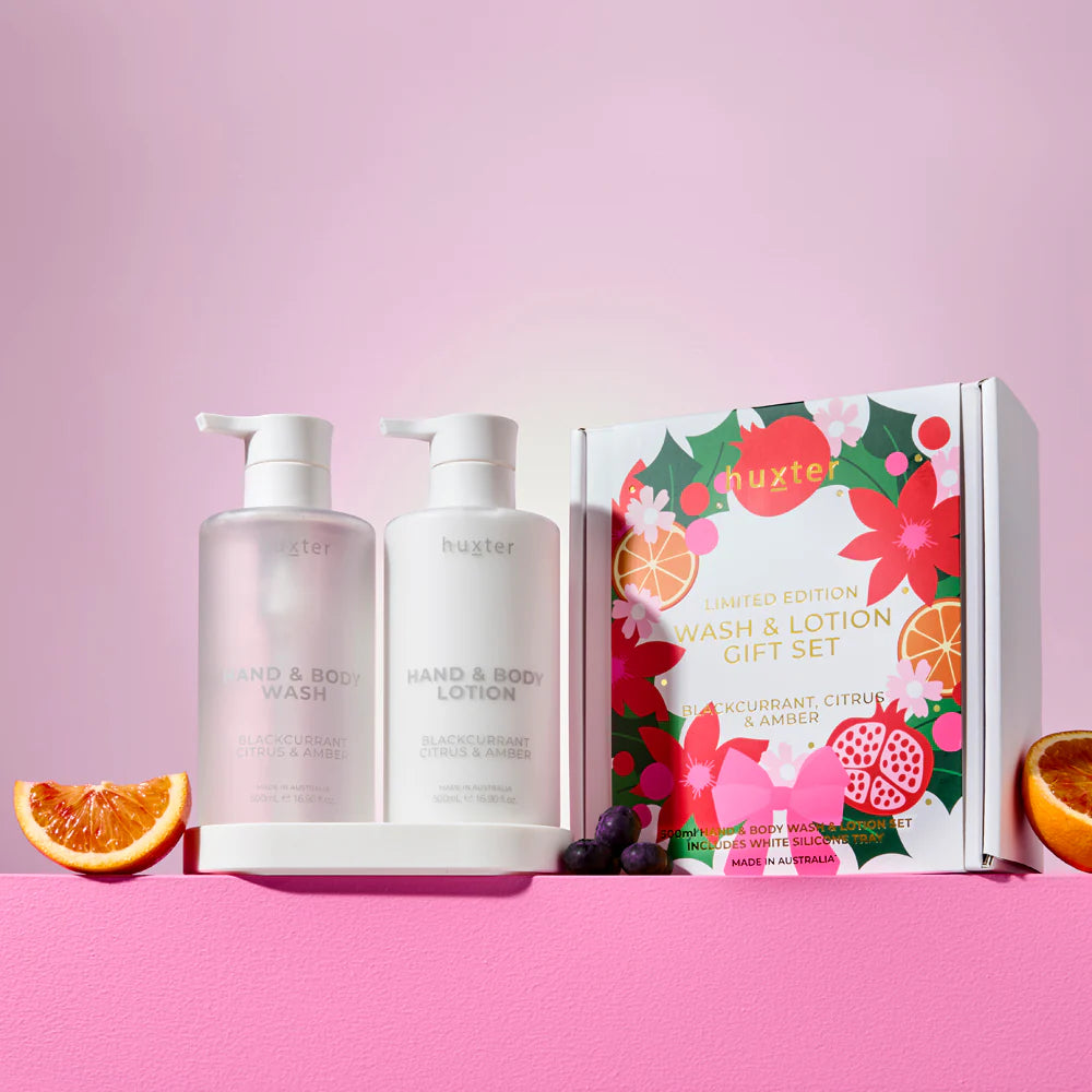 Huxter - Wash & Lotion Gift Set ‘Blackcurrant, Citrus & Amber’