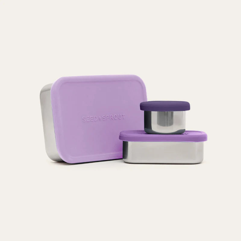 Seed & Sprout - Crunchbox Snack Containers Set of 3 ‘Plum’