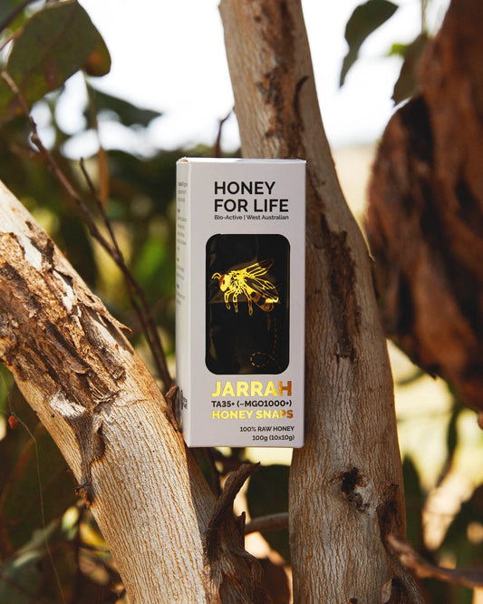 Honey For Life - Jarrah TA35+ Honey Snaps 10x10g Pack