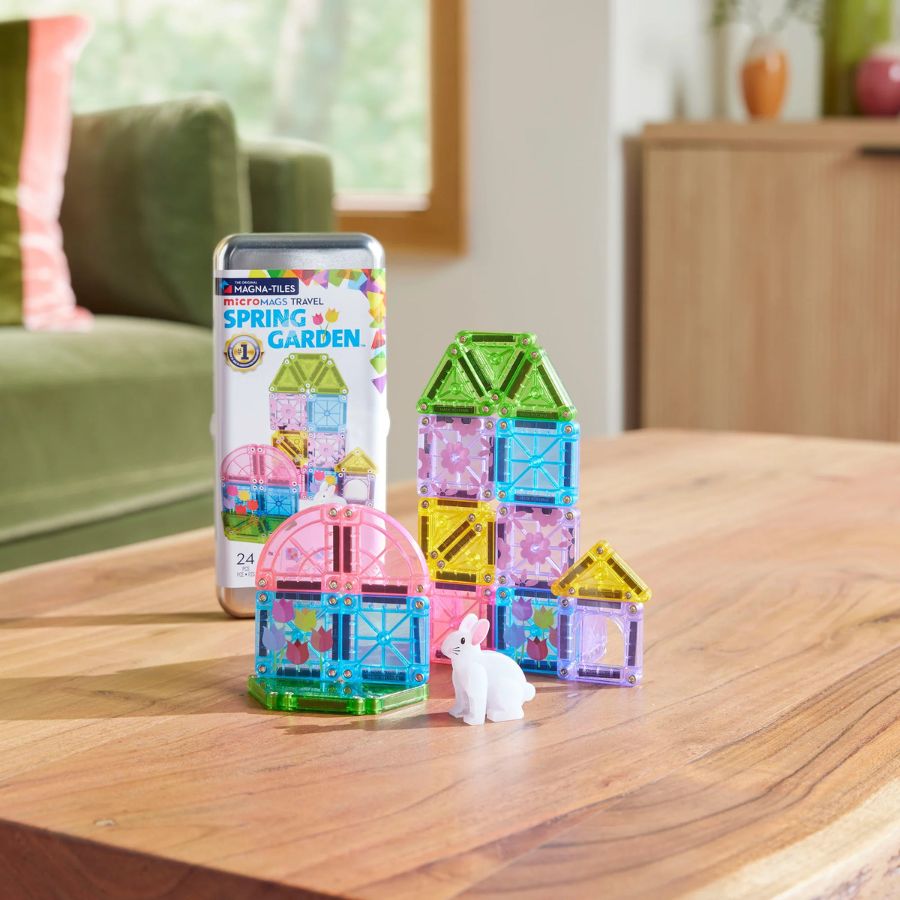Magna-Tiles - microMAGS Spring Garden Travel Set 24 Piece