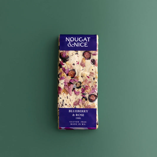 Nougat & Nice - Blueberry and Rose Block 150g