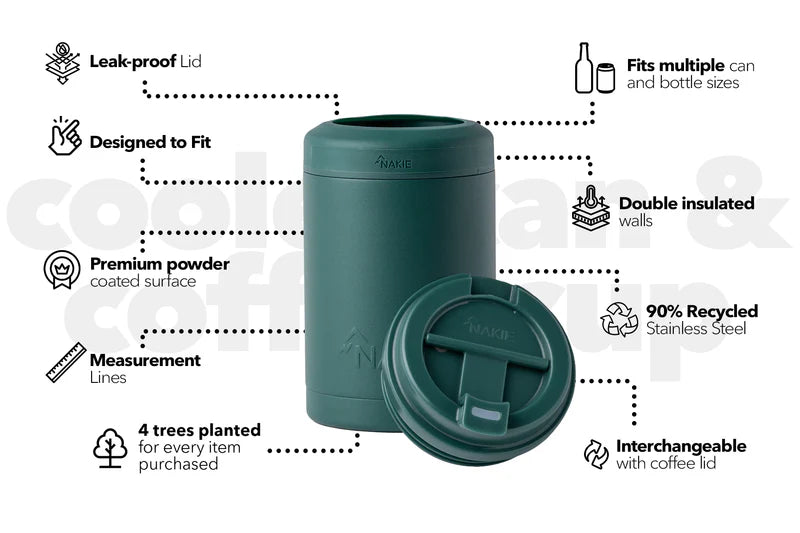 Nakie - Cooler & Coffee Cup ‘Jungle Green’