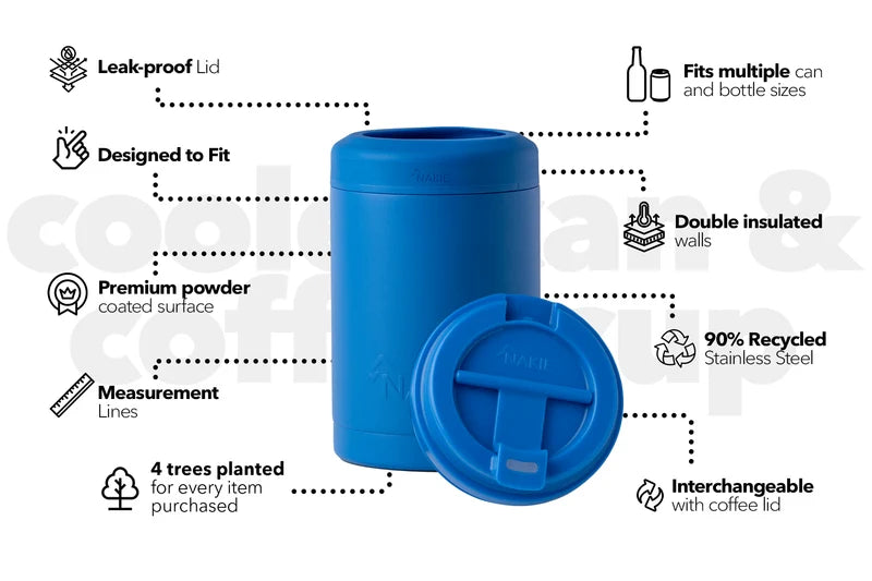 Nakie - Cooler & Coffee Cup ‘Reef Blue’