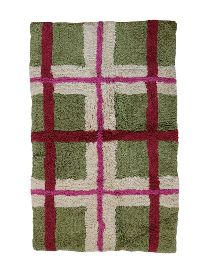 Mosey Me - Olive Plaid Bath Mat