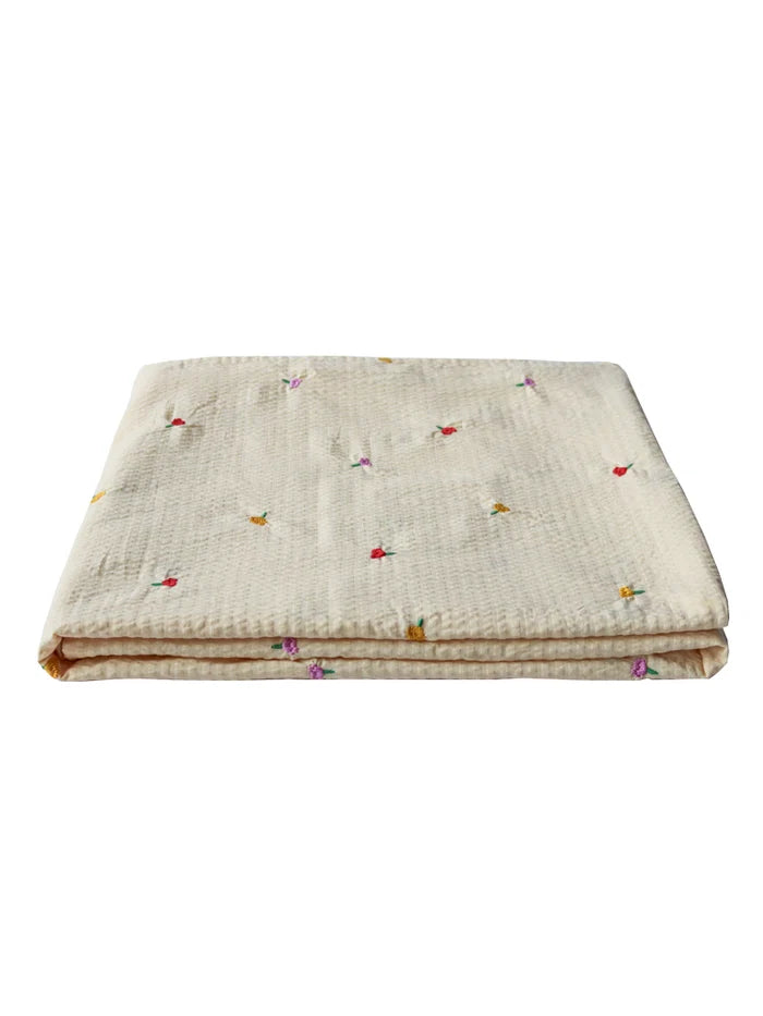Mosey Me - Forget Me Not Embroidered Square Tablecloth