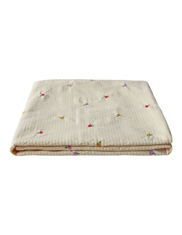 Mosey Me - Forget Me Not Embroidered Tablecloth