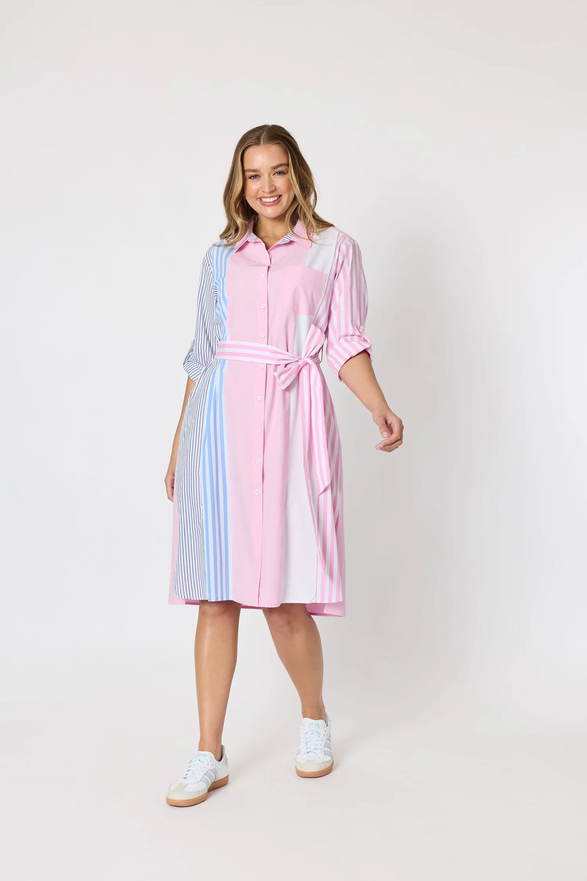 Threadz - Miramar Stripe Dress ‘Lipstick Multi’