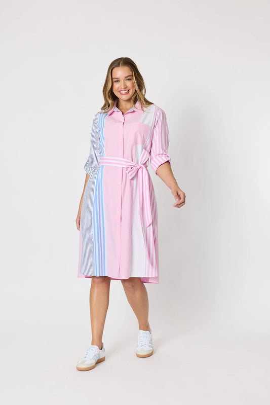 Threadz - Miramar Stripe Dress ‘Lipstick Multi’