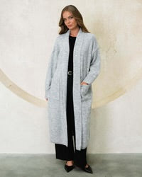 Ebby and I - Longline Knit Cardigan ‘Grey’