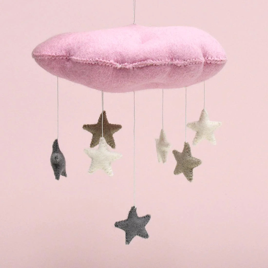 Tara Treasures - Pink Cloud Mobile with Stars