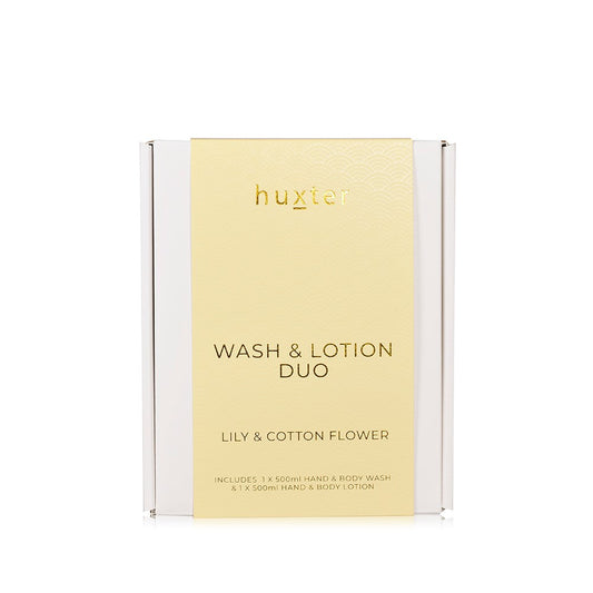 Huxter - Wash & Lotion Duo Yellow ‘Lily & Cotton Flower’
