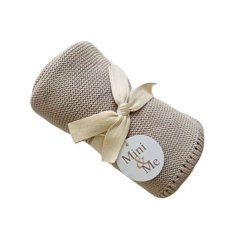 Mini & Me - Cable Knit Blanket ‘Pebble’