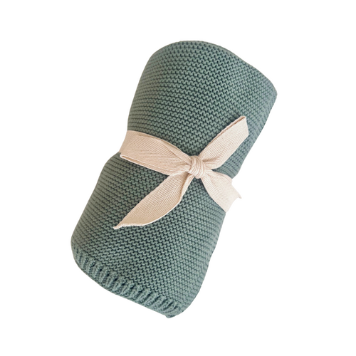 Mini & Me - Cable Knit Blanket ‘Sage’