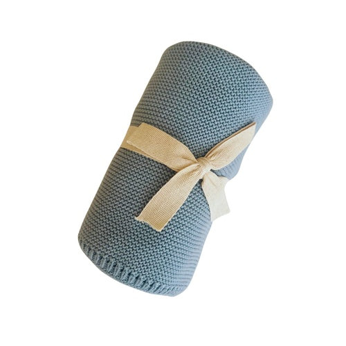 Mini & Me - Cable Knit Blanket ‘Sea Blue’