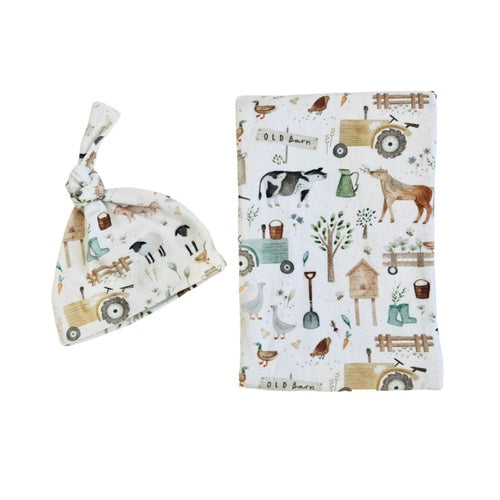 Mini & Me - Jersey Wrap Set ‘Farm Life’