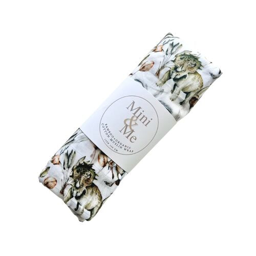 Mini & Me - Bamboo Muslin Wrap ‘Jurassic’
