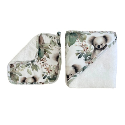 Mini & Me - Hooded Towel & Wash Cloth Set ‘Cuddly Koala’
