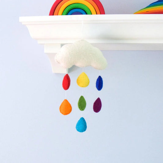 Tara Treasures - Small Rainbow Cloud Felt Nursery Mobile