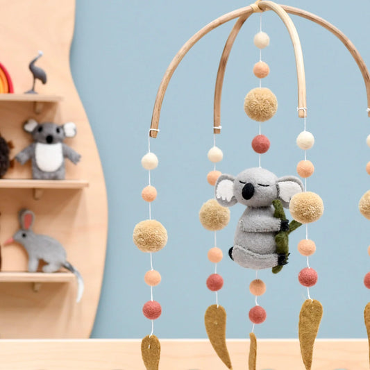 Tara Treasures - Sleeping Koala Felt Baby Cot Mobile