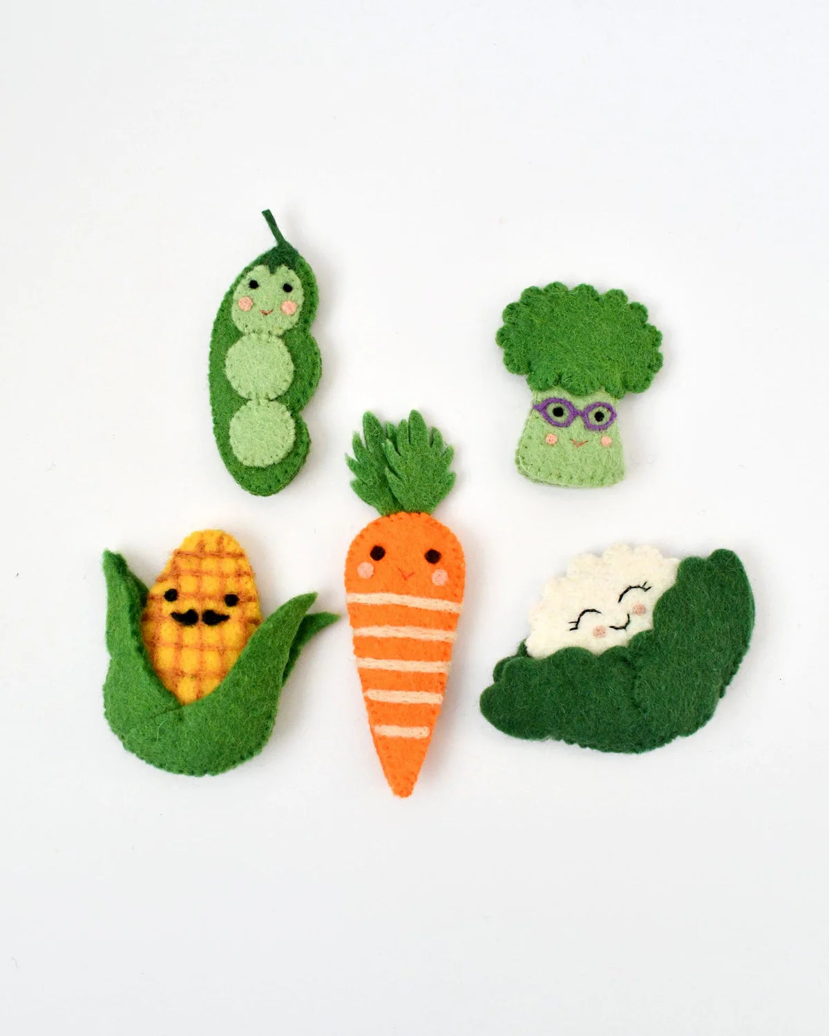 Tara Treasures - Felt Vegetables Finger Puppet Set